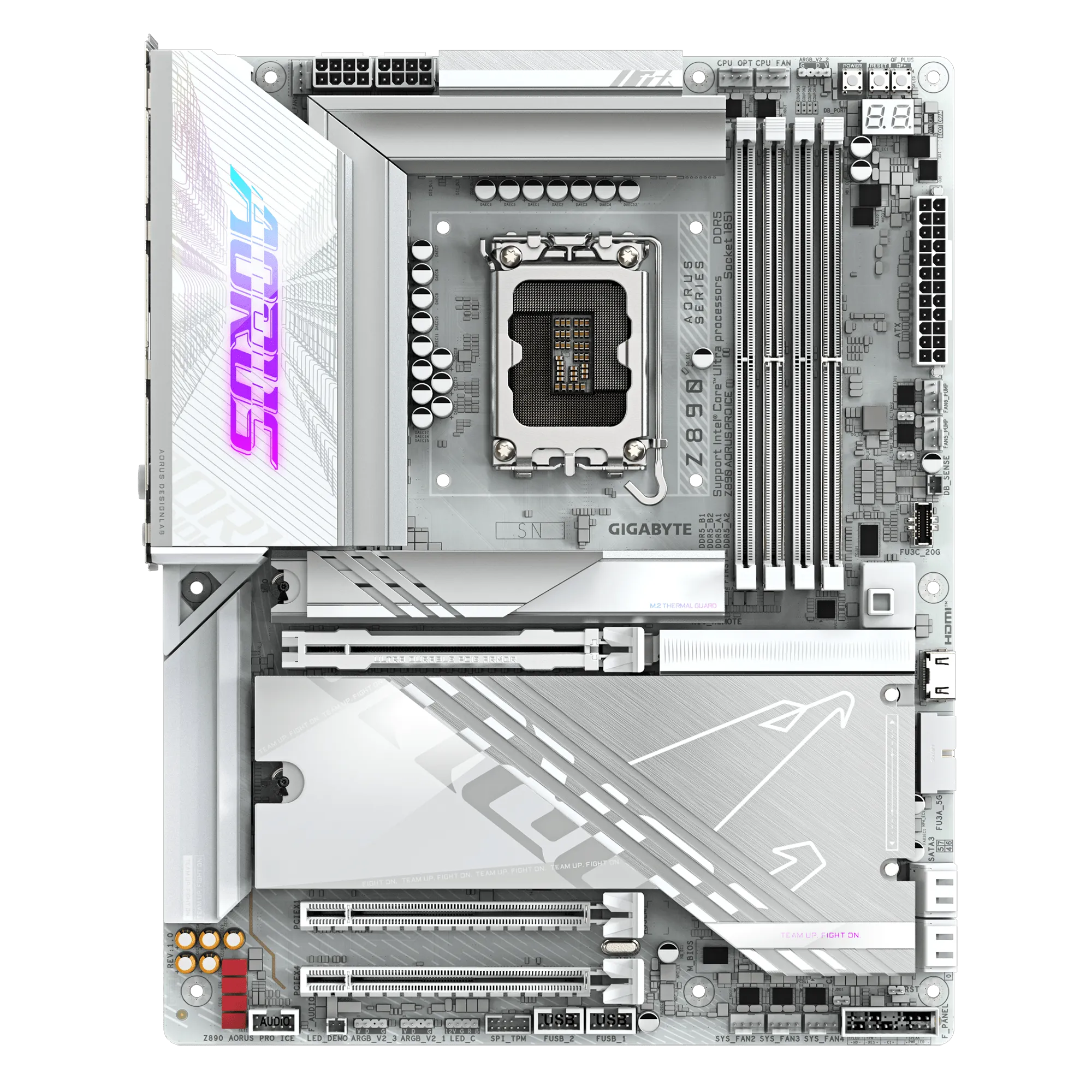 Материнская плата GIGABYTE Z890 AORUS PRO ICE, LGA1851, Z890, 4xDDR5, PCIe5.0, HDMI+USB4, 5xM.2, ATX — фото 3