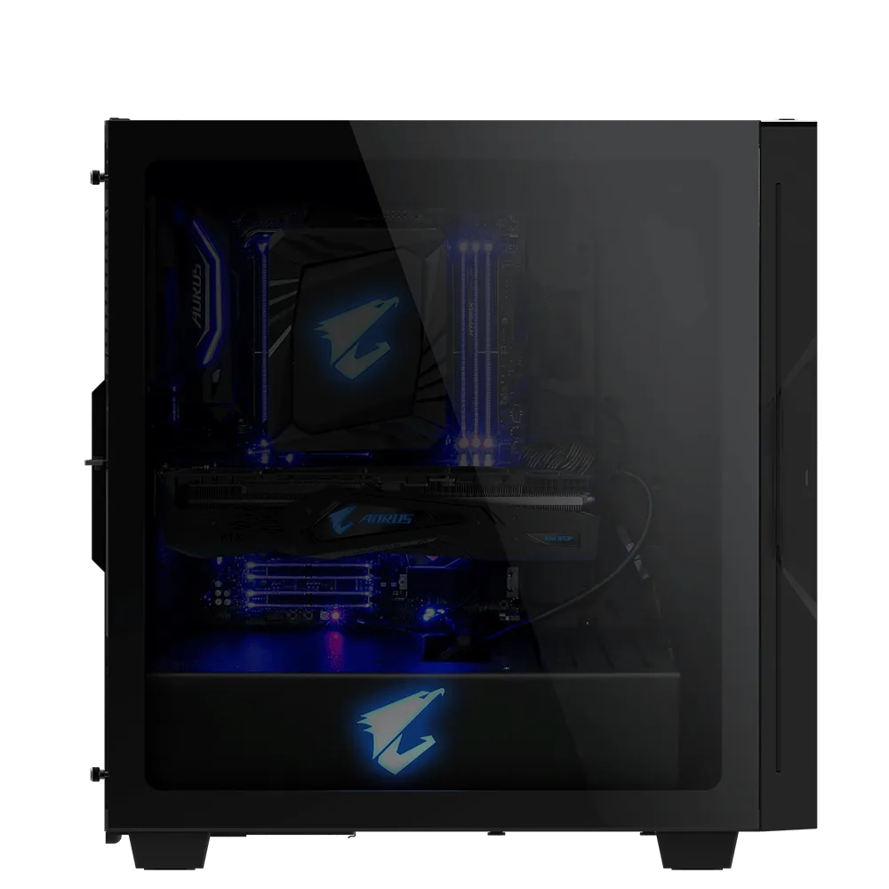 Компьютерный корпус GigaByte AORUS C300 GLASS, Без БП, HDMI, 2xUSB3.0/Type-C, 2xFAN120, Black, ATX — фото 6