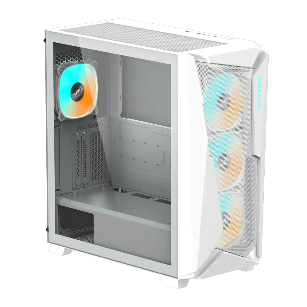 Компьютерный корпус GigaByte C301 GLASS WHITE V2, Без БП, 2xUSB3.0/Type-C, 4xARGB, White, E-ATX — фото 2