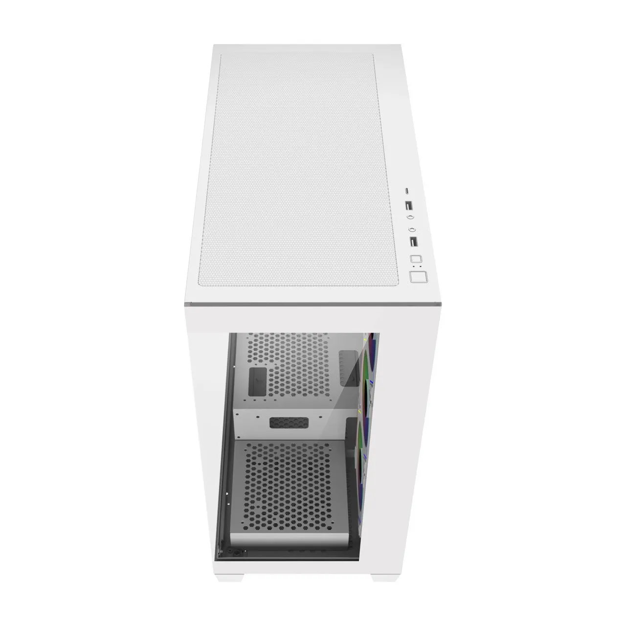 Компьютерный корпус FSP M340, Без БП, 2xUSB3.0, Type-C, 4xFAN120 ARGB, 2xGlass, White, ATX — фото 2