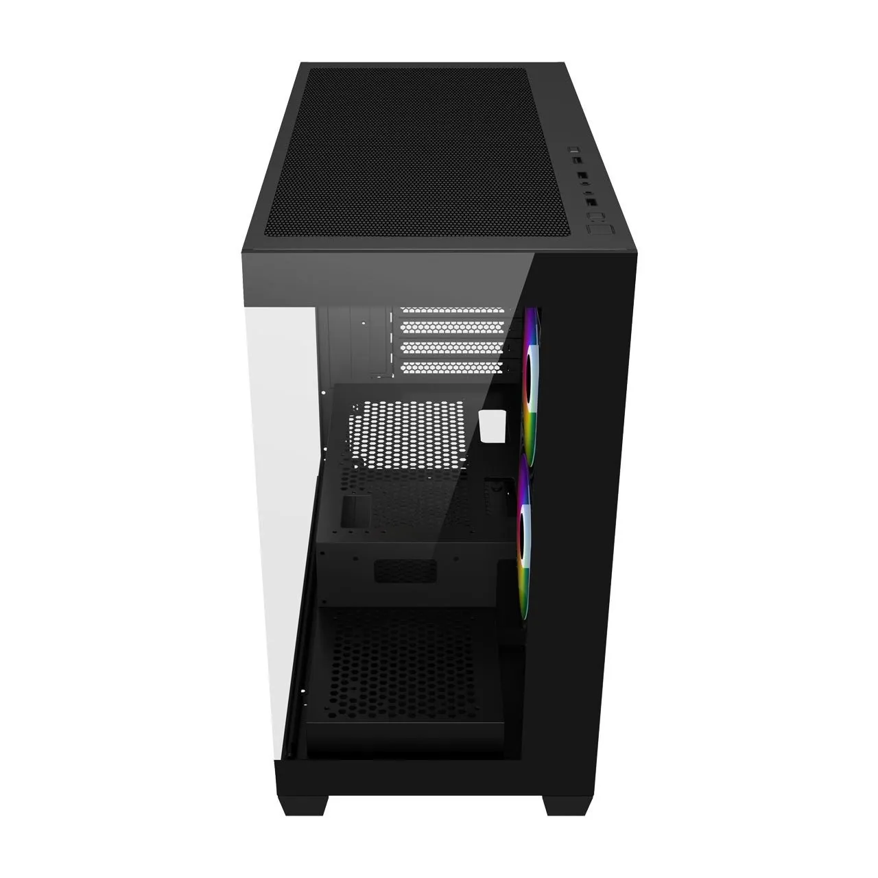 Компьютерный корпус FSP S340, Без БП, 2xUSB3.0, 3xFAN120 ARGB, 2xGlass, Black, ATX — фото 3