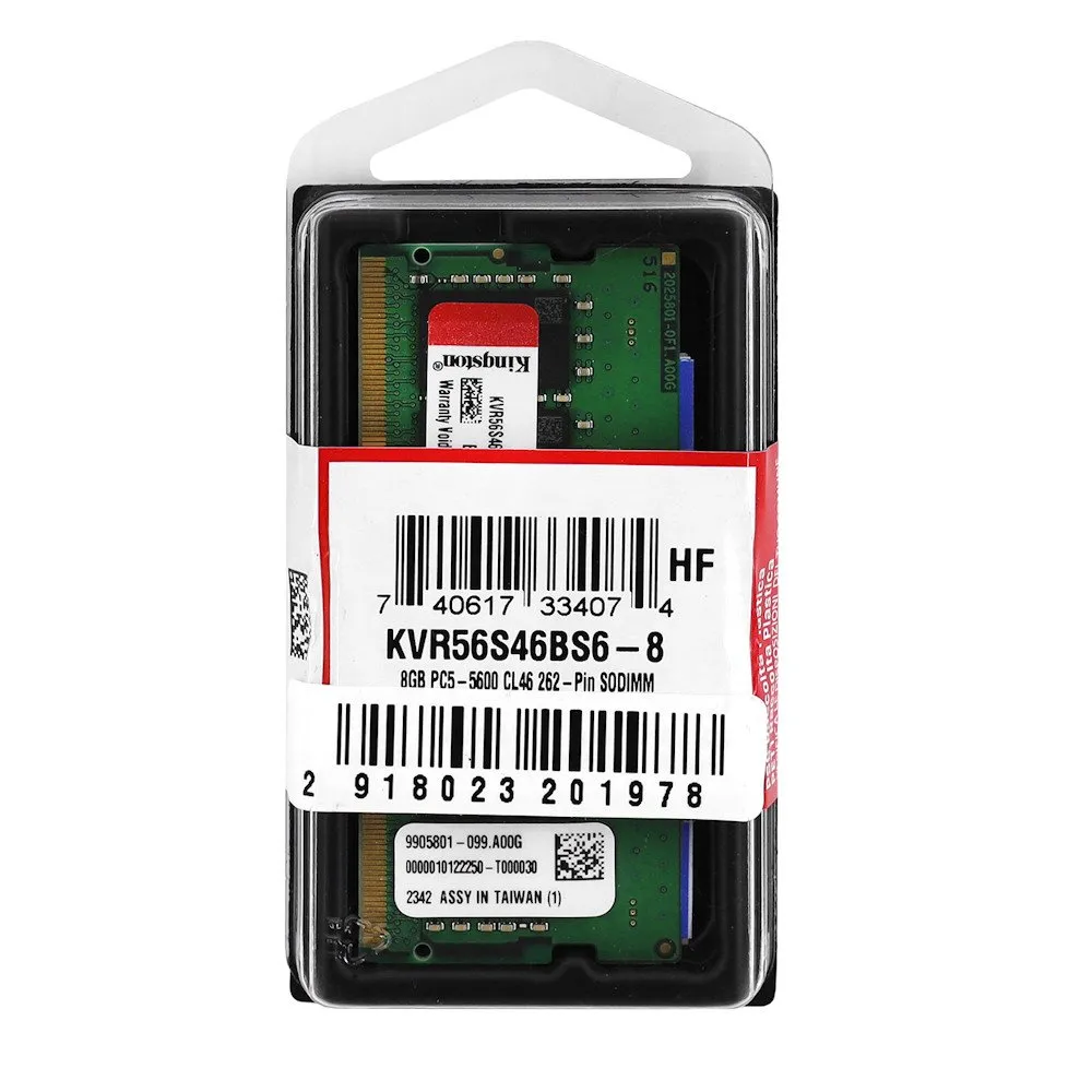 Модуль памяти Kingston KVR56S46BS6-8 DDR5 SODIMM 8Gb 5600 MHz CL46