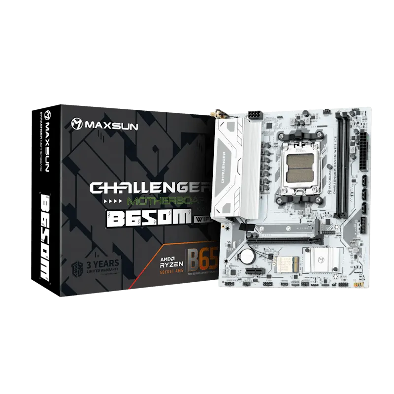 Материнская плата MaxSun Challenger B650M WIFI ICE, AM5, 2xDDR5, PCIe4.0, HDMI+VGA, M.2, mATX