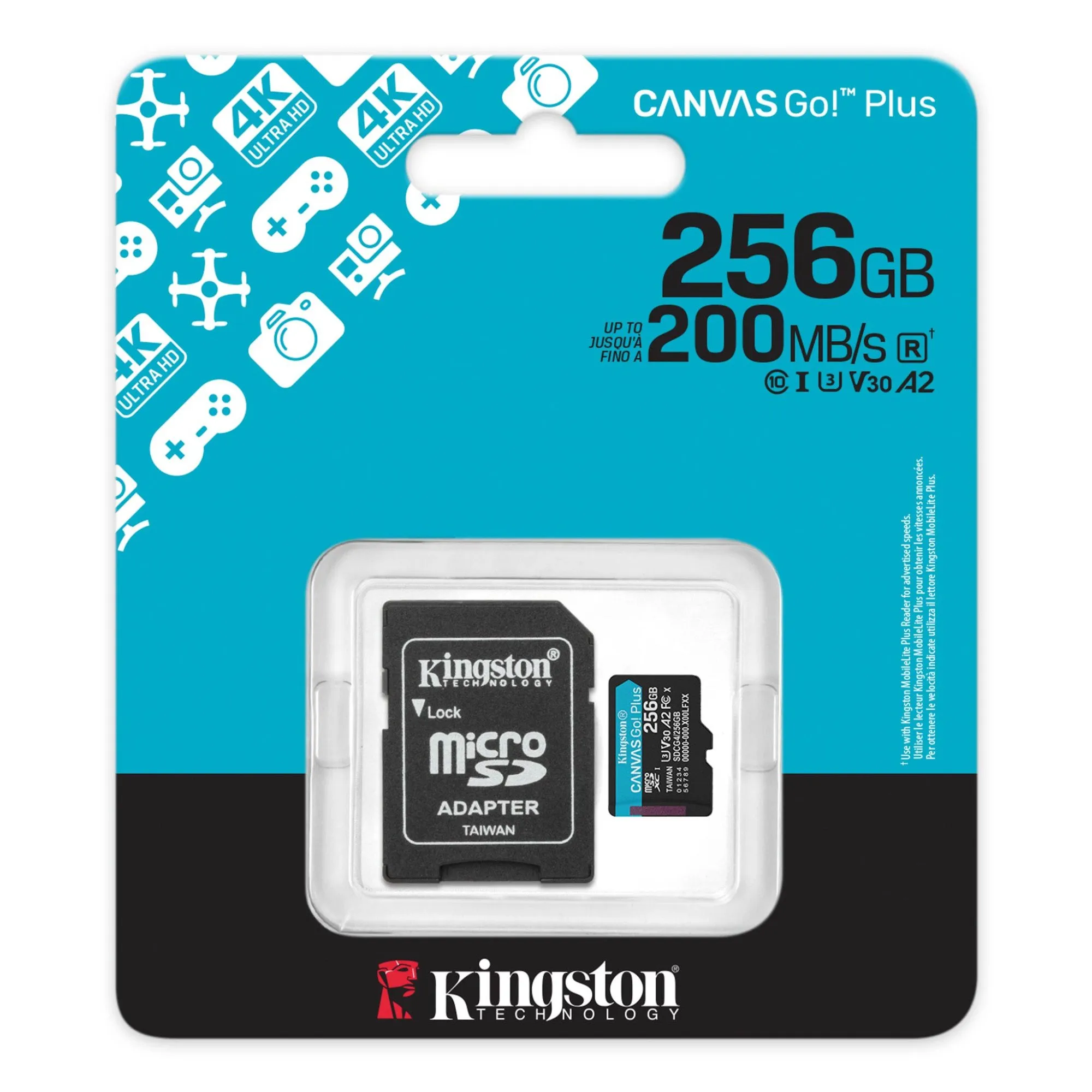 Карта памяти MicroSD 256GB Class 10 U3 Kingston SDCG4/256GB — фото 1
