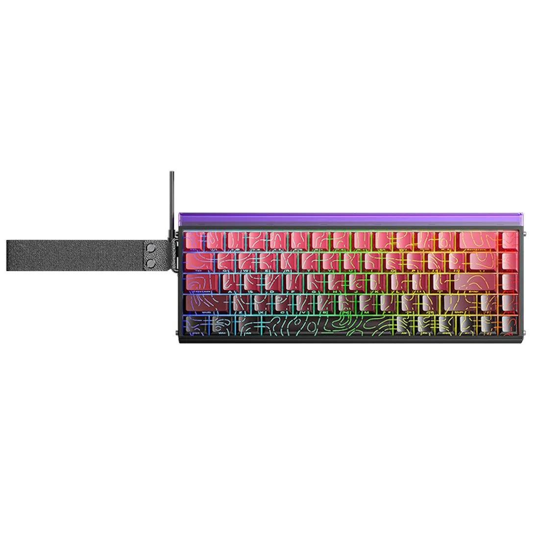 Клавиатура AULA HERO68HE, Magnetic, Black King switch, 68keys EN, wired, Black-Red — фото 2
