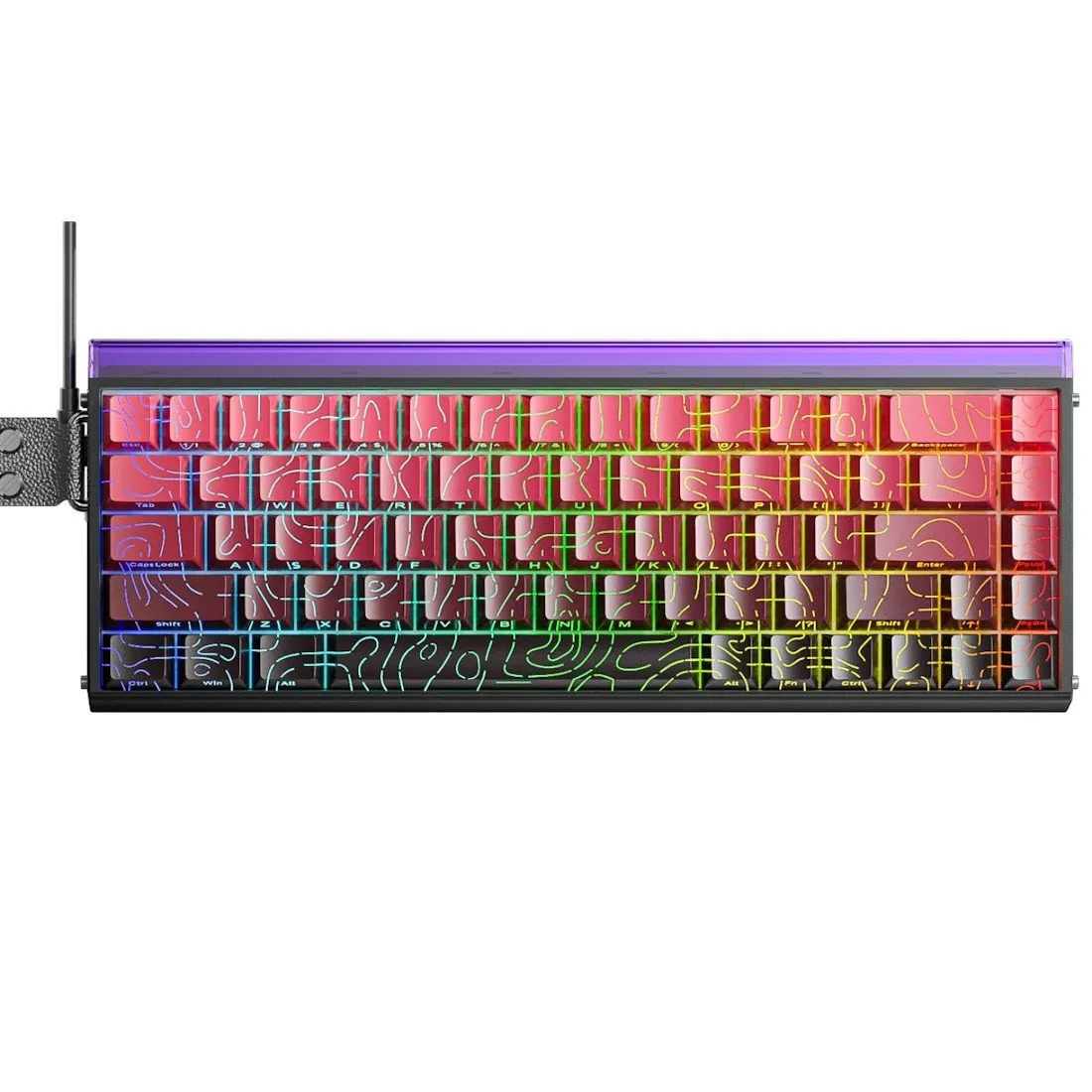 Клавиатура AULA HERO68HE, Magnetic, Black King switch, 68keys EN, wired, Black-Red — фото 3