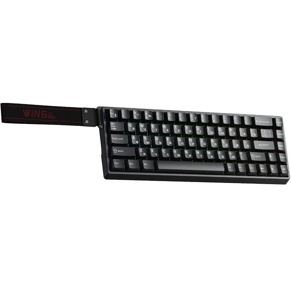 Клавиатура AULA WIN68, Magnetic, Gray Wood switch, 68 keys EN/RU, wired, Black — фото 3