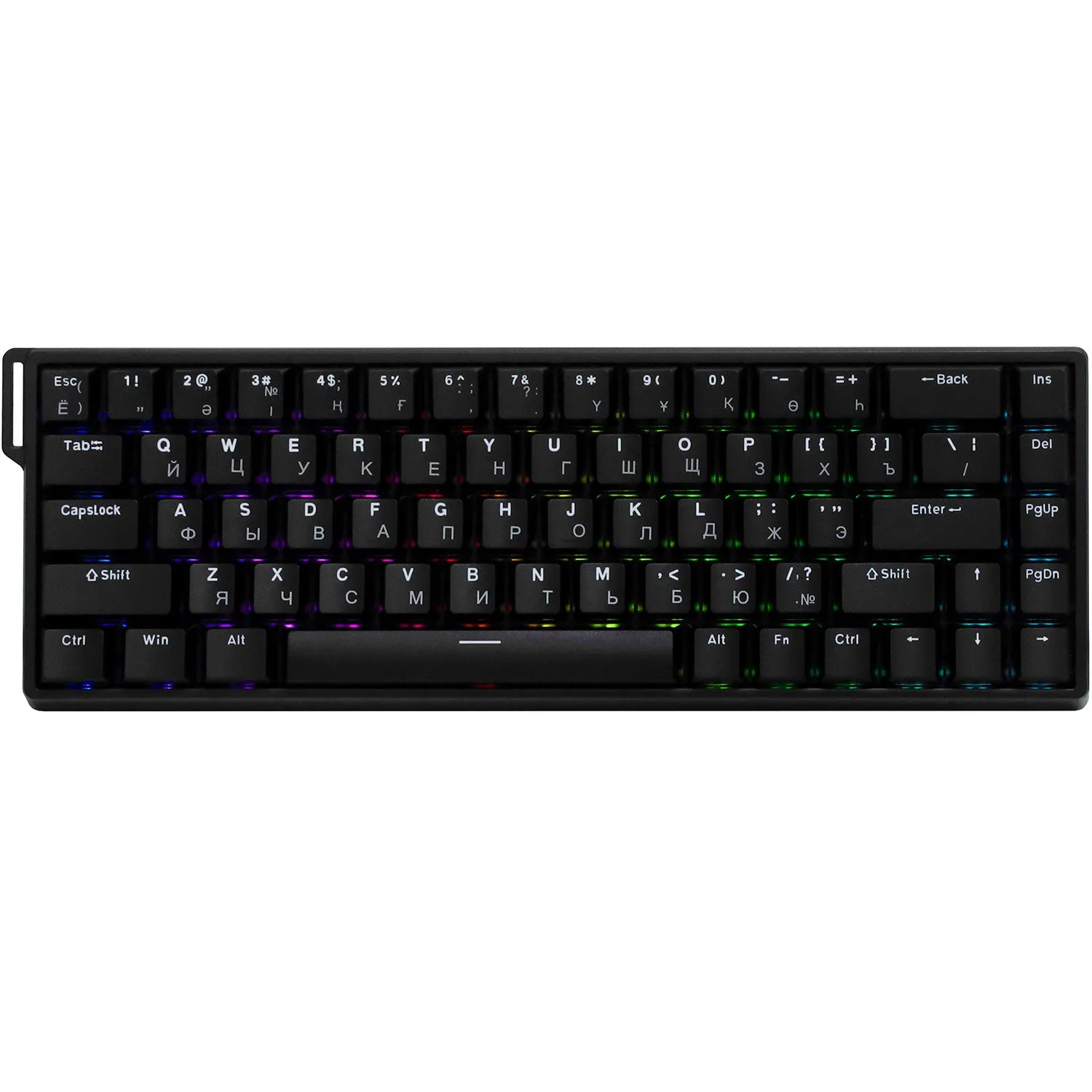Клавиатура AULA WIN68, Magnetic, Gray Wood switch, 68 keys EN/RU, wired, Black