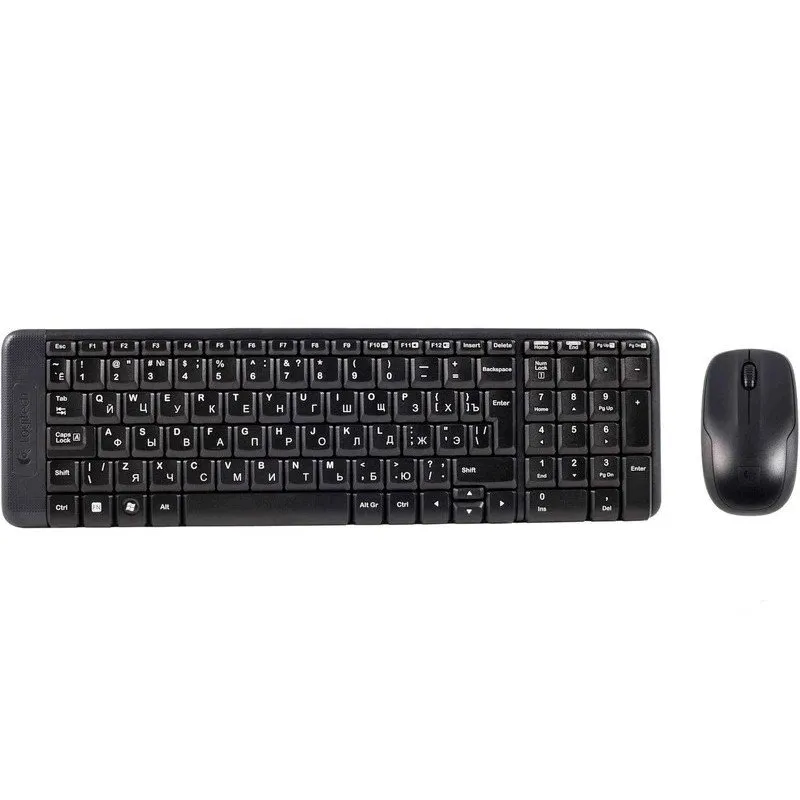 Клавиатура+мышь Logitech MK220 Wireless, 105 keys, EN/RU, 2xAAA, 1000DPI, 2xAA, 2.4 GHz USB, Черный