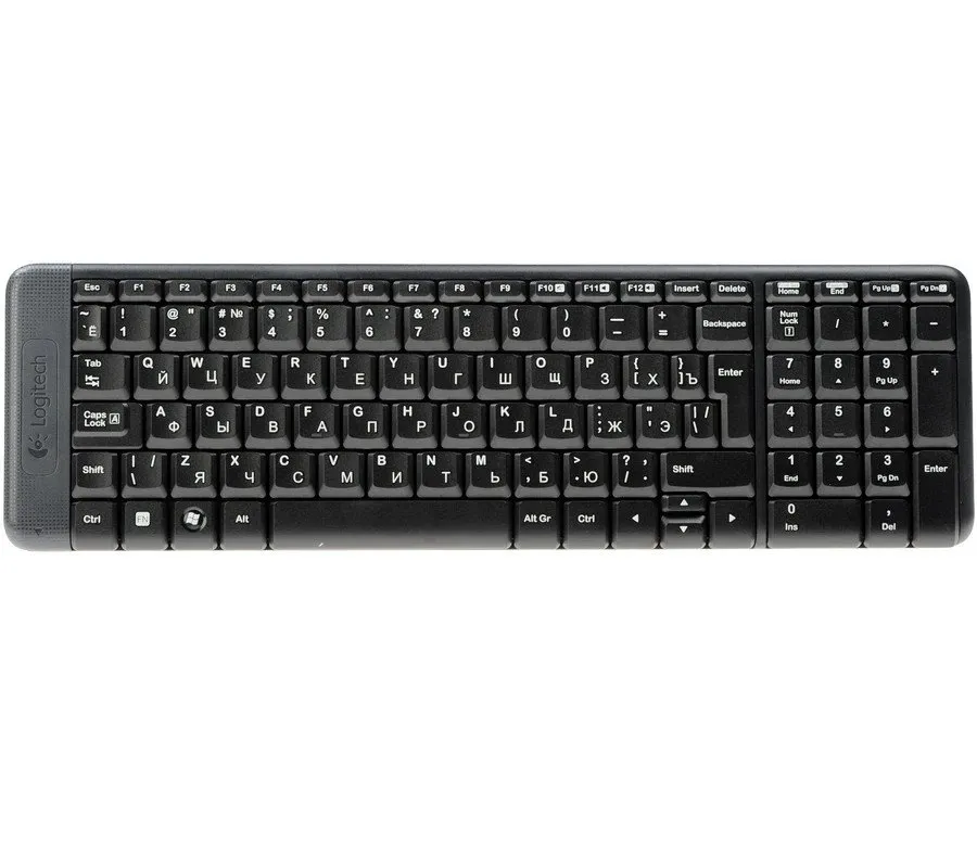 Клавиатура+мышь Logitech MK220 Wireless, 105 keys, EN/RU, 2xAAA, 1000DPI, 2xAA, 2.4 GHz USB, Черный — фото 3