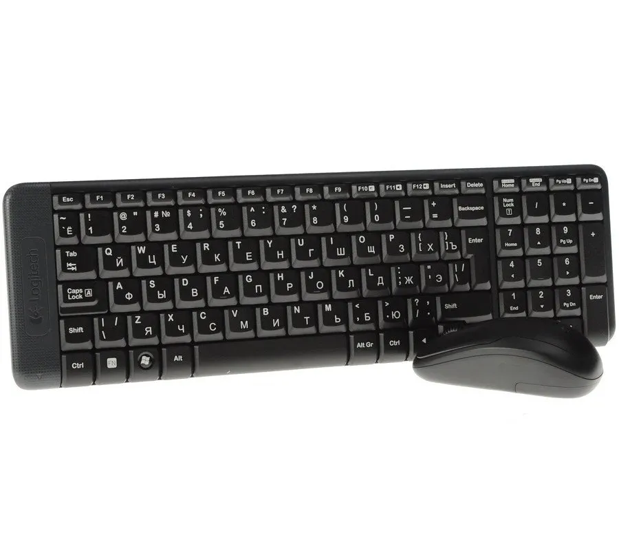Клавиатура+мышь Logitech MK220 Wireless, 105 keys, EN/RU, 2xAAA, 1000DPI, 2xAA, 2.4 GHz USB, Черный — фото 2