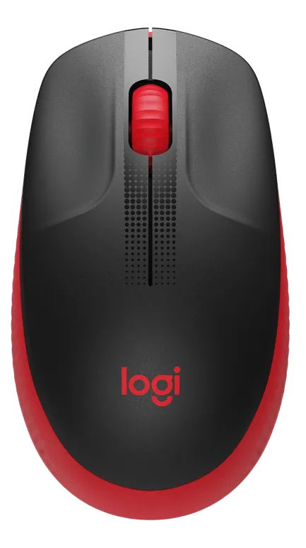 Мышь Logitech M190 Wireless, Оптическая, 1000DPI, 1xAA, USB, 2.4 GHz, Красный/Черный