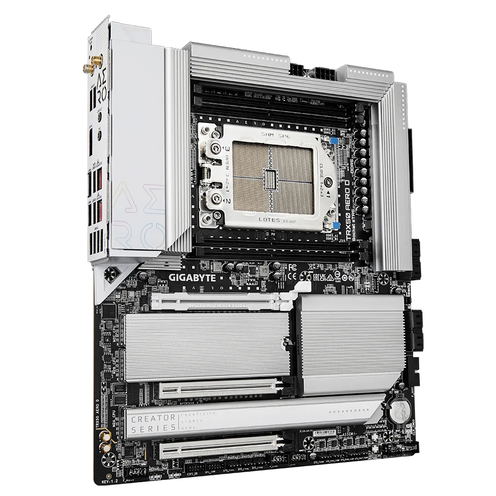 Материнская плата GIGABYTE TRX50 AERO D, sTR5, TRX50, 4xDDR5, DP+2xUSB4, 2xPCIe5.0, 4xM.2, E-ATX — фото 2