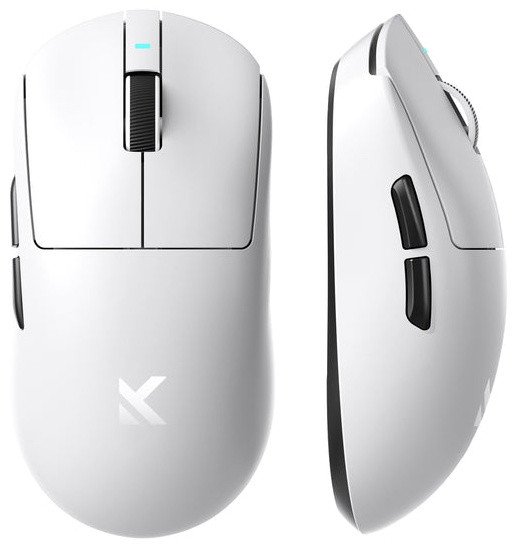 Мышь MCHOSE A7 Pro, White, PAW3395-26Kdpi, 500mAh, 2.4/BT/USB, 59g