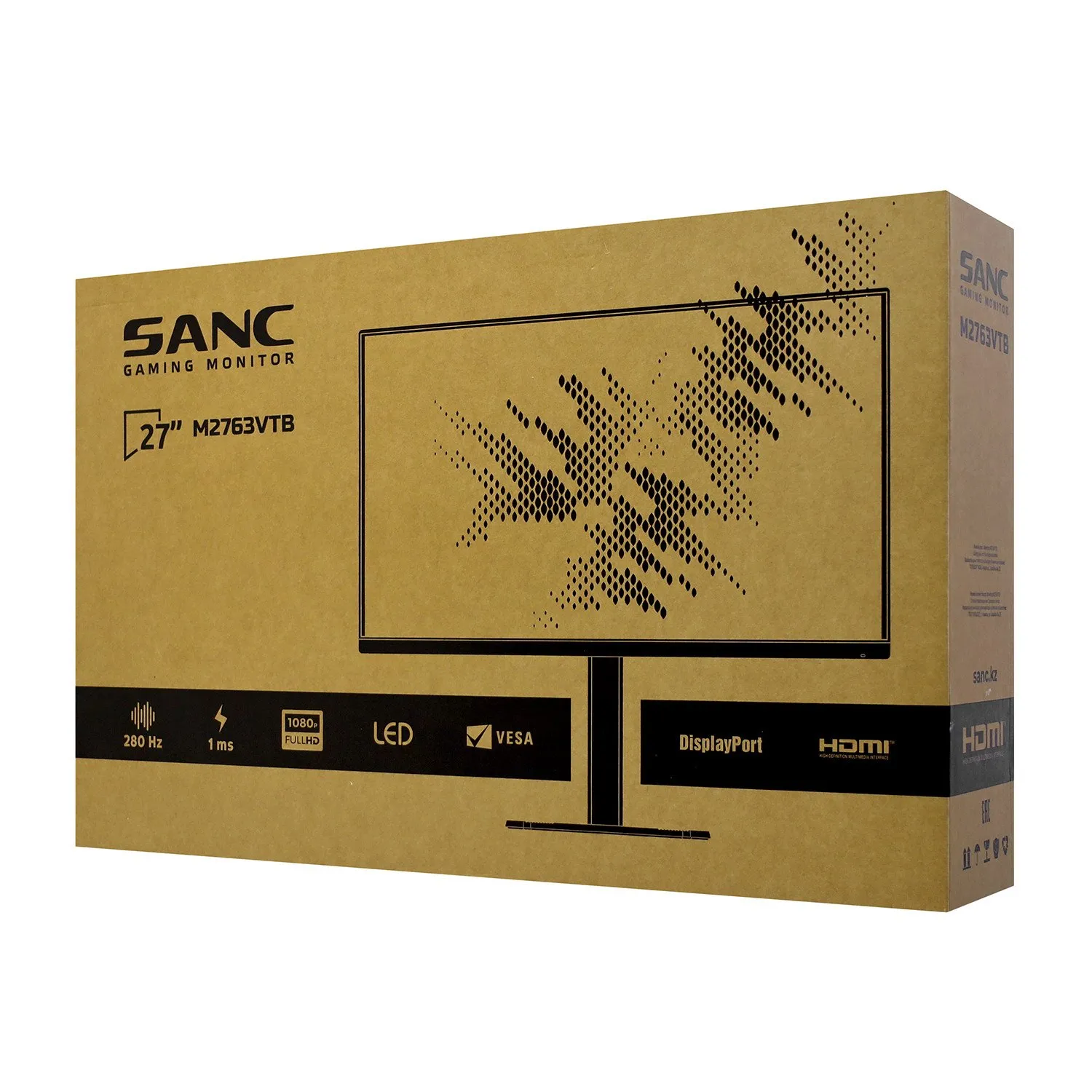 Монитор  27" Sanc M2763VTB, 1920x1080, VA (LED), 280Hz, 1ms, 300cd/m2, 1000:1, 2xHDMI/2xDP — фото 6