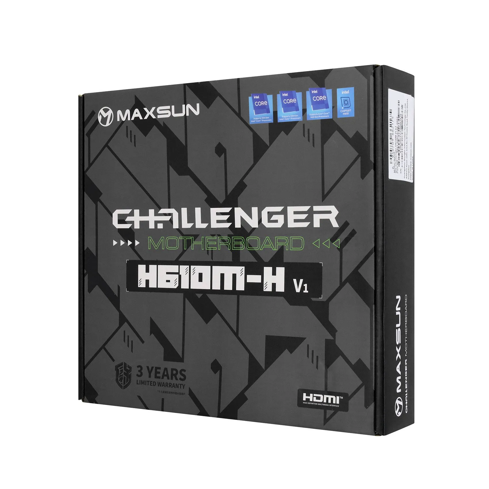 Материнская плата MaxSun Challenger H610M-H, LGA1700 H610, 2xDDR4, PCIe4.0, 1xM.2, HDMI, GLAN, mATX — фото 3