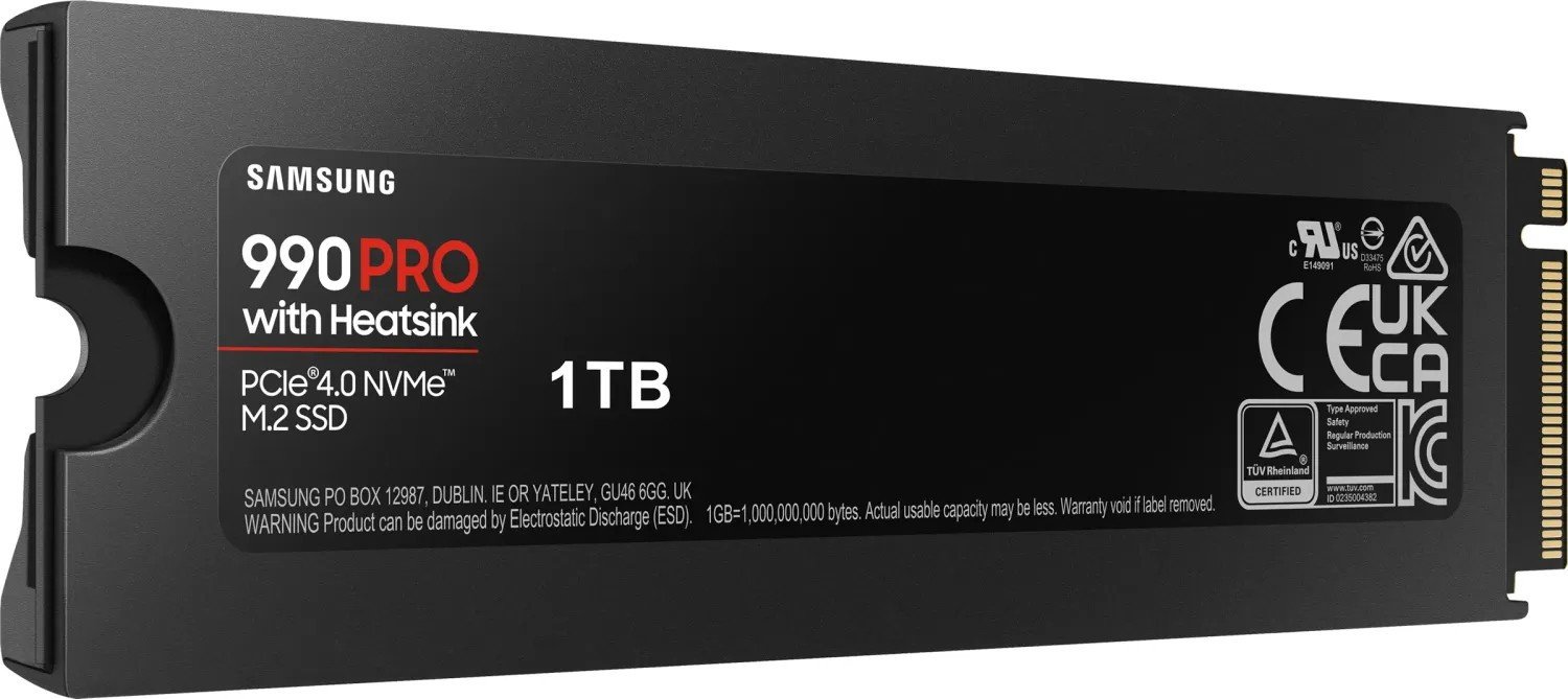 Твердотельный накопитель 1Tb SSD Samsung 990 PRO, M.2 PCIe4.0 NVMe2.0, TBW 600, R7450MB/s W6900MB/s