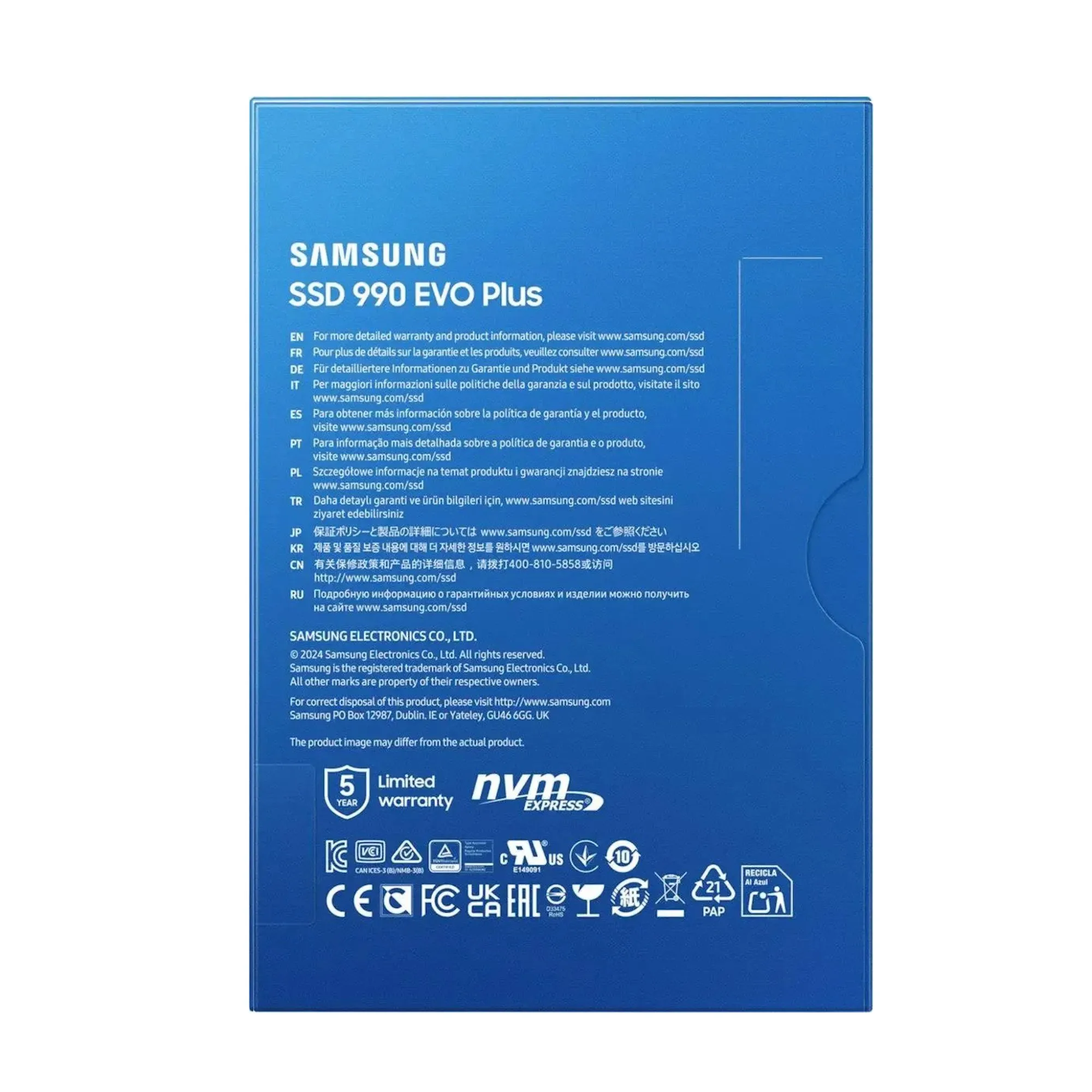 Твердотельный накопитель 4000Gb SSD Samsung 990 EVO PLUS M.2 PCIe 4.0/5.0 R7250/W6300 MZ-V9S4T0BW — фото 2