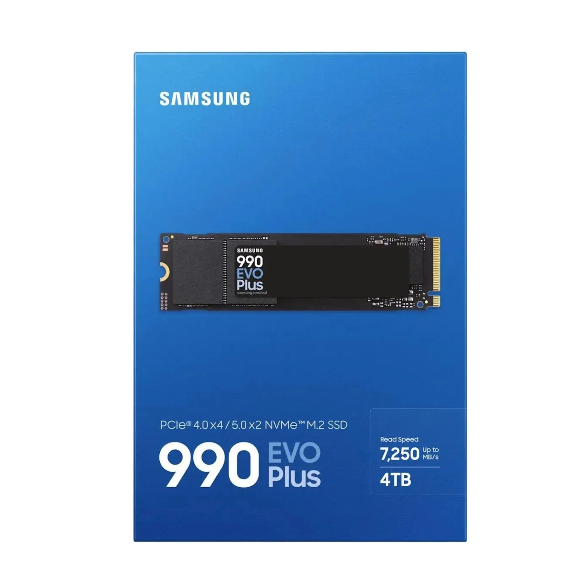 Твердотельный накопитель 4000Gb SSD Samsung 990 EVO PLUS M.2 PCIe 4.0/5.0 R7250/W6300 MZ-V9S4T0BW — фото 1