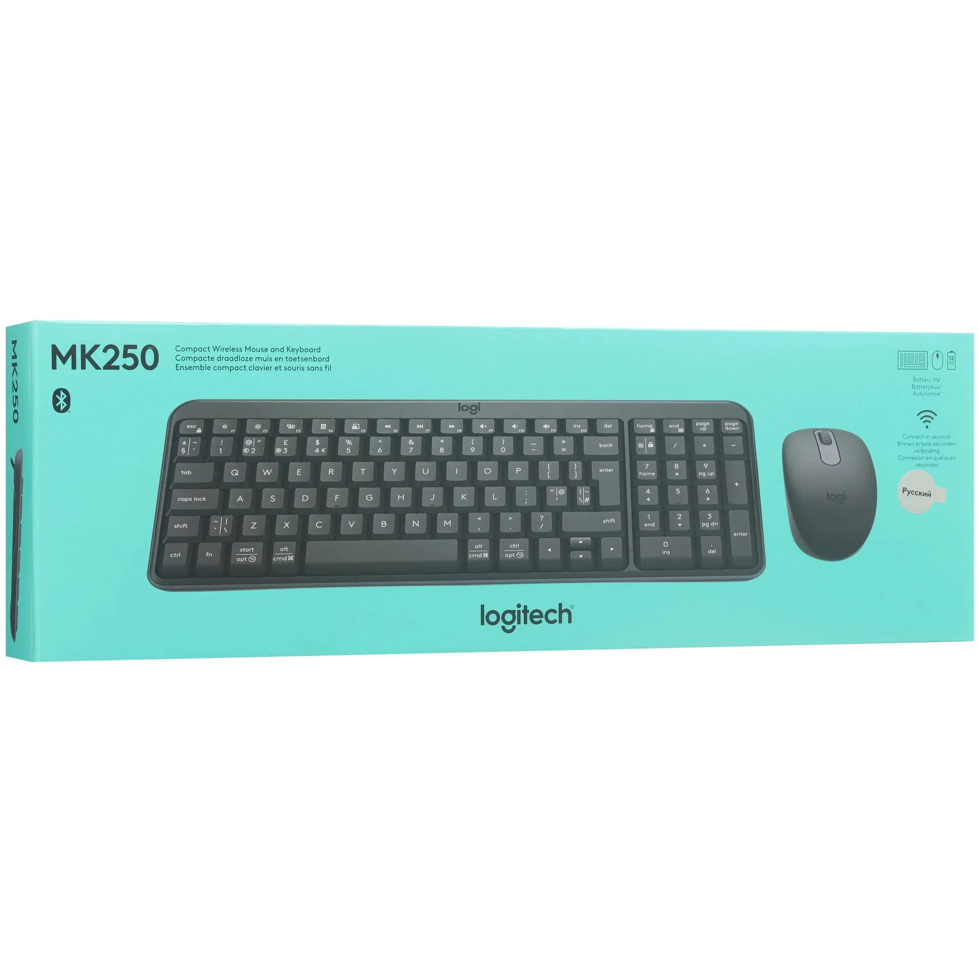 LOGITECH MK250 Compact Bluetooth Wireless Combo-GRAPHITE-RUS-2.4GHZ/BT-INTNL-973 — фото 4