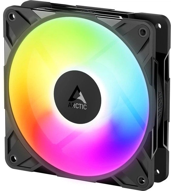 Кулер для корпуса ARCTIC P12 Pro Reverse A-RGB (Black), ACFAN00322A, 12cm, 600-3000rpm, 4Pin, Fluid