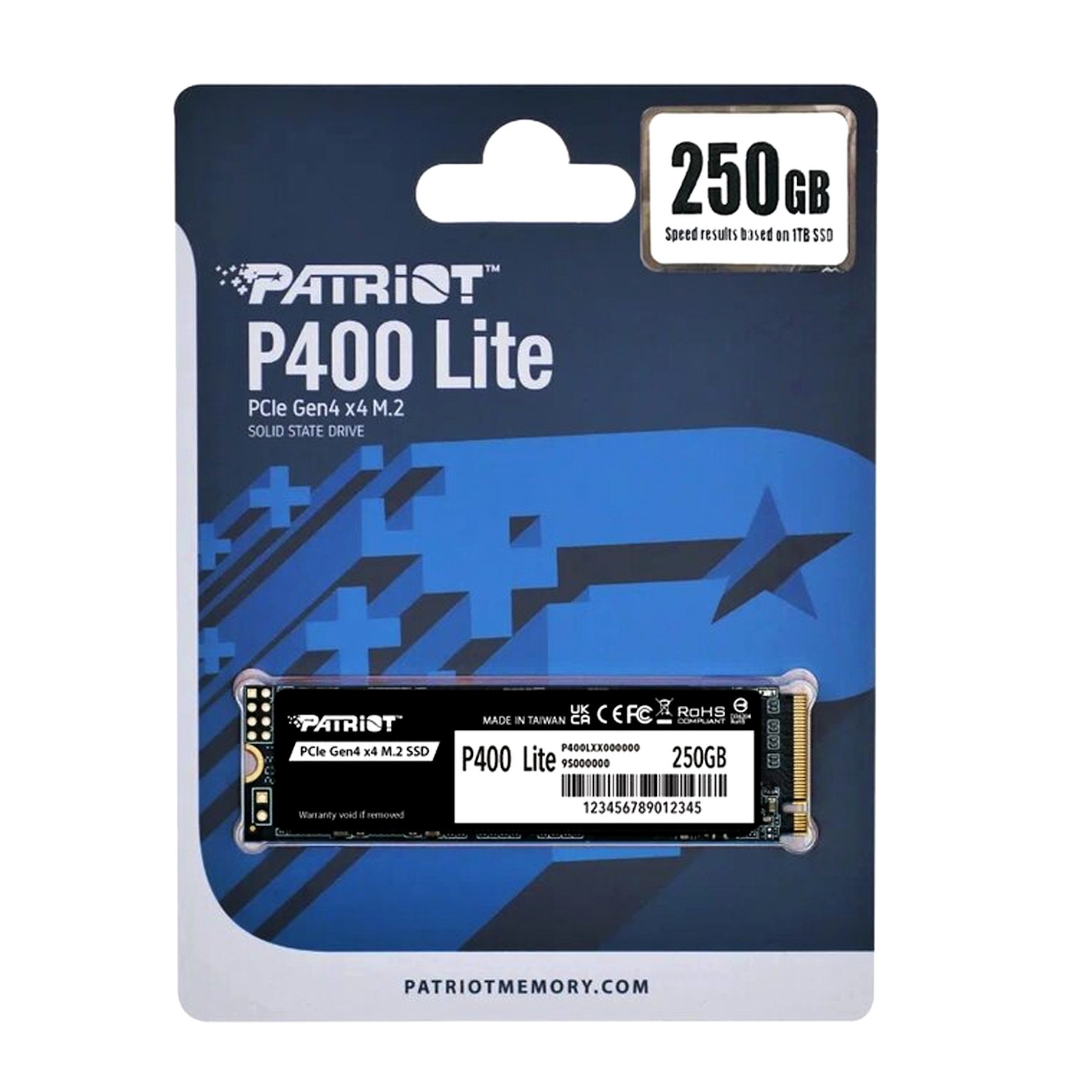 Твердотельный накопитель SSD 250 Gb M.2 PCI-E Patriot P400 Lite P400LP250GM28H, R3200/W1300
