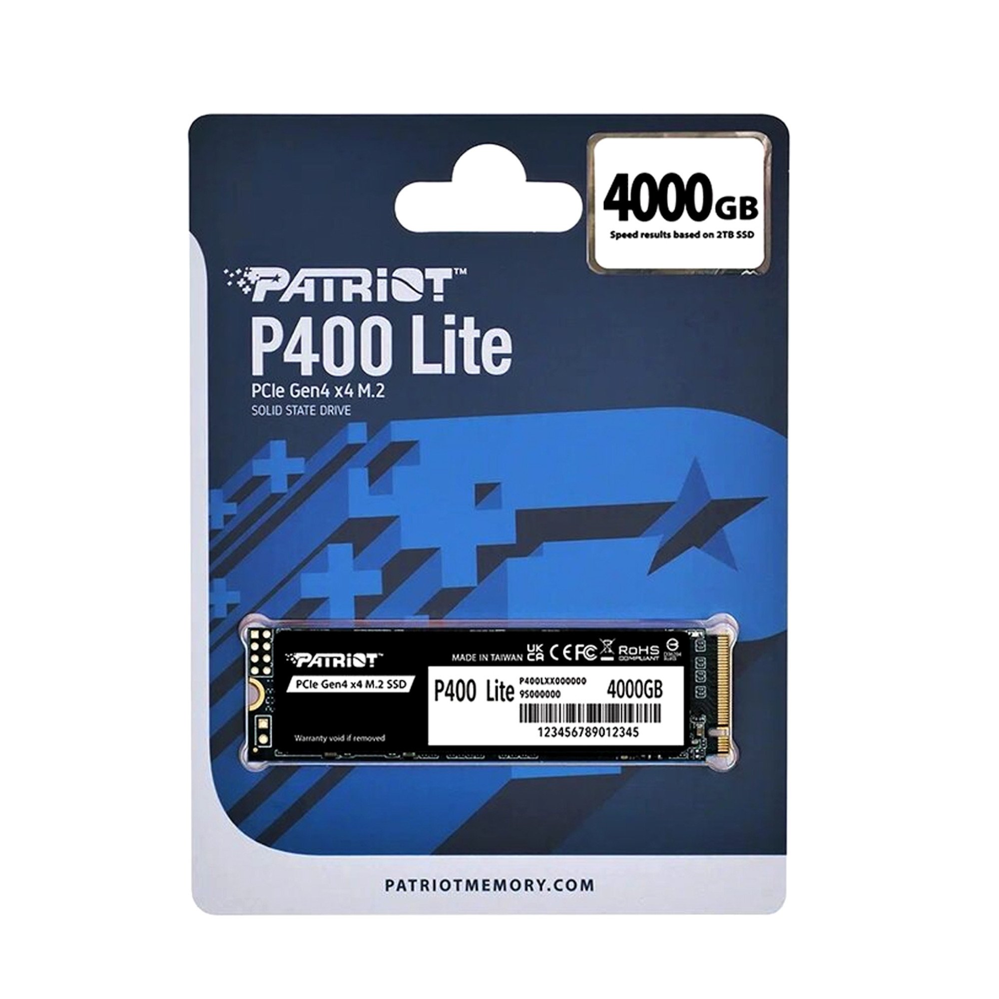 Твердотельный накопитель SSD 4 Tb M.2 PCI-E Patriot P400 Lite P400LP4KGM28H, R3500/W2700