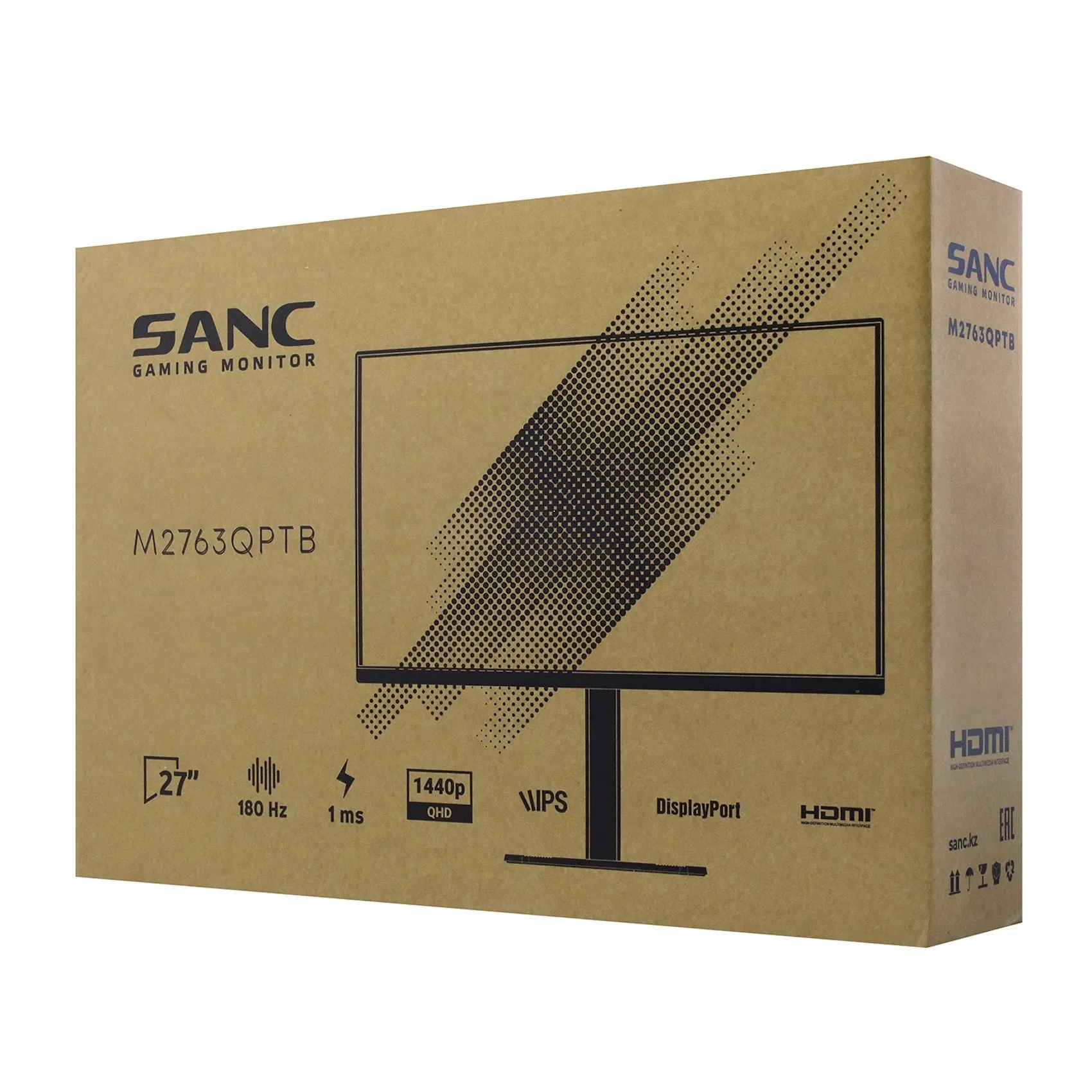 Монитор 27" Sanc M2763QPTB, 2560x1440 IPS (LED), 180Hz, 1ms, 300cd/m2, 1000:1, 2xHDMI/2xDP — фото 5
