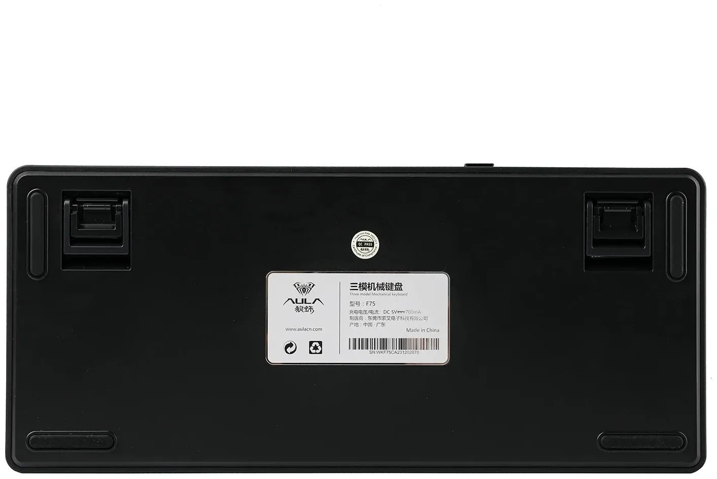 Клавиатура AULA F75, Thunder Black, Black+Dark Blue+Orange, Gray Wood V3, EN/RU/KZ, 2.4/BT/USB-C — фото 7