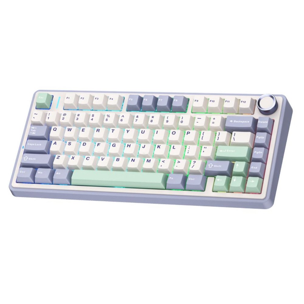 Клавиатура AULA F75, Cedar Green, mechanical, Gray Wood V3, EN/RU/KZ, 2.4/BT/USB-C