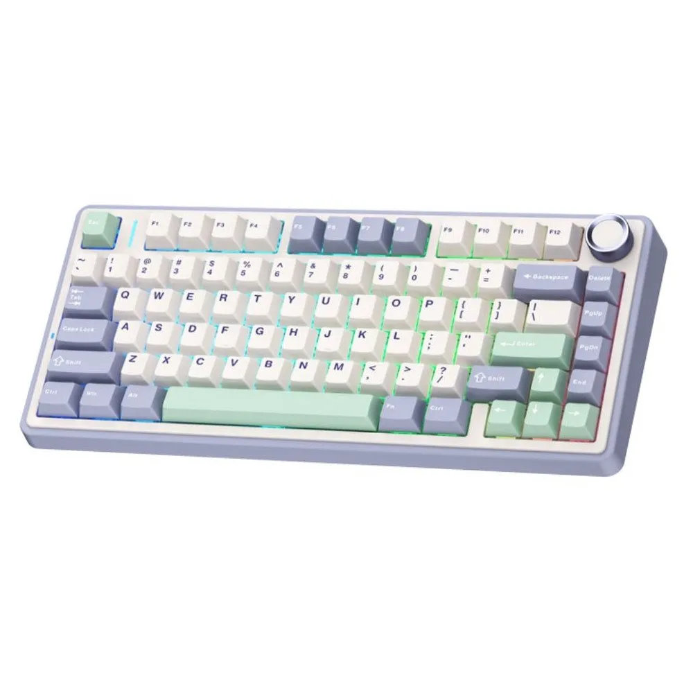 Клавиатура AULA F75, Cedar Green, mechanical, Gray Wood V3, EN/RU/KZ, 2.4/BT/USB-C