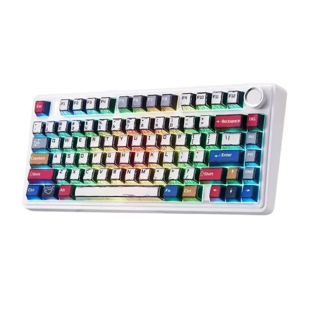Клавиатура AULA F75, Comix, mechanical, Reaper switch, EN/RU/KZ, 2.4/BT/USB-C