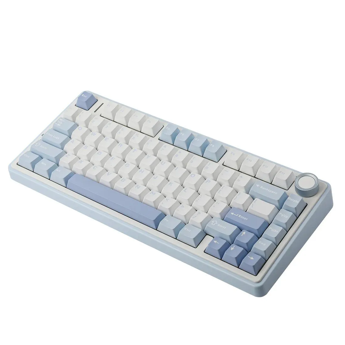 Клавиатура AULA F75, White+Blue+Purple, mechanical, Gray Wood V3, EN/RU/KZ, 2.4/BT/USB-C — фото 4