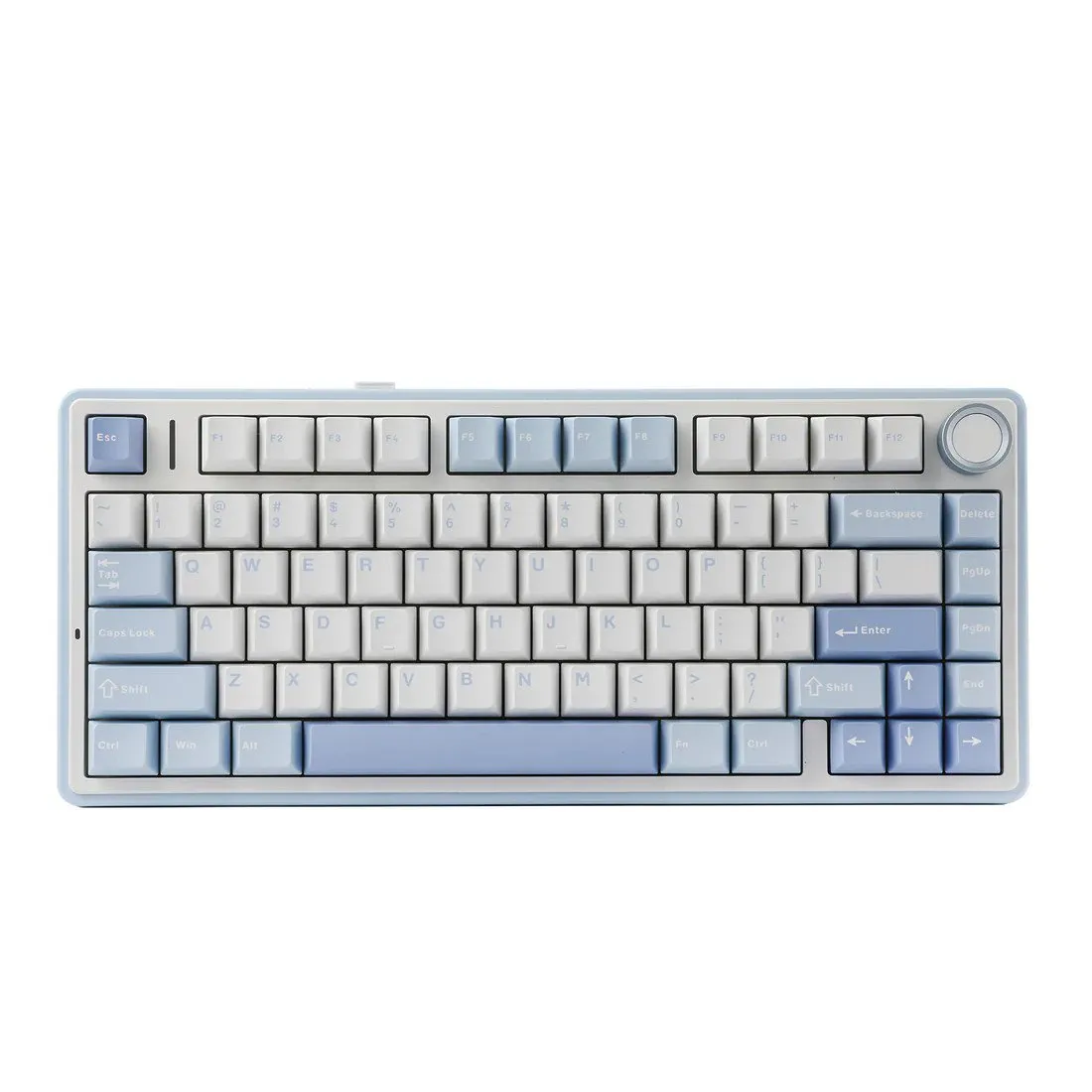 Клавиатура AULA F75, White+Blue+Purple, mechanical, Gray Wood V3, EN/RU/KZ, 2.4/BT/USB-C