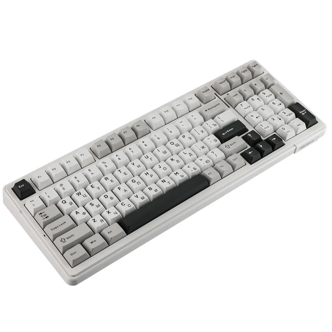 Клавиатура AULA F99, Light Grey+White+Dark Grey, mechanical, Reaper switch, EN/RU/KZ, 2.4/BT/USB-CC — фото 4