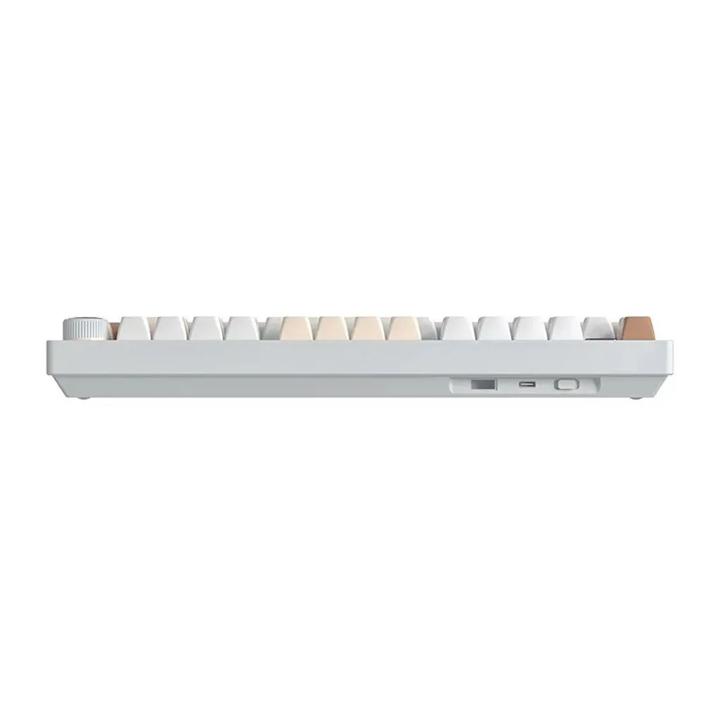 Клавиатура AULA Hi75C Pro, White+Brown, mechanical, Turquoise switch, EN/RU/KZ, 2.4/BT/USB-C — фото 4