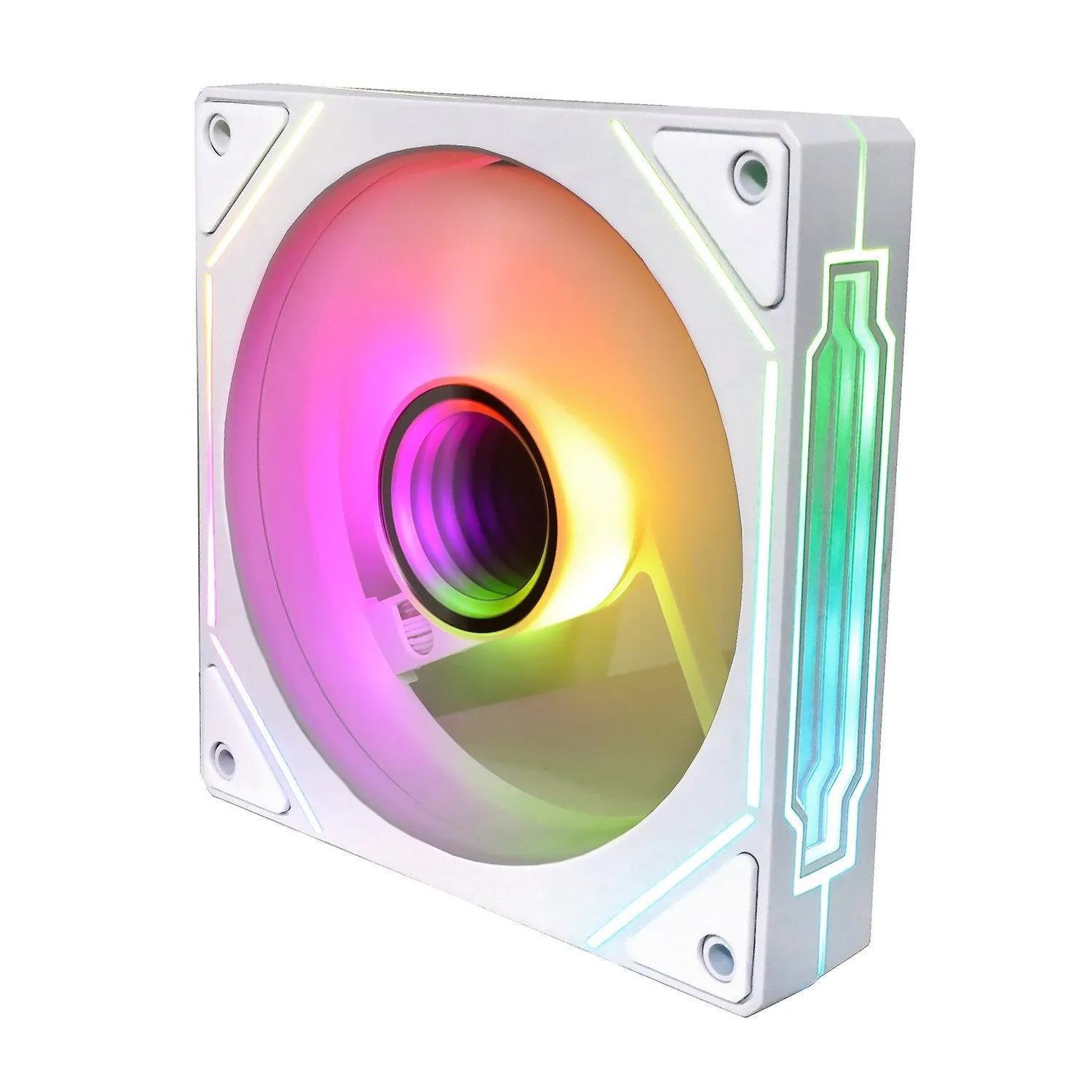 Кулер для корпуса ONVYX OFA12W, White, 120x120x25mm, Standard Blade, RGB, 600-1200RPM, 3pin+4pin