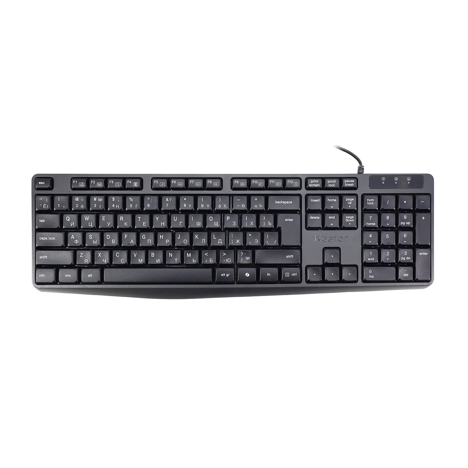 Клавиатура Meetion K200 Black, 104/105 keys EN/RU/KZ, Cable 1.8m