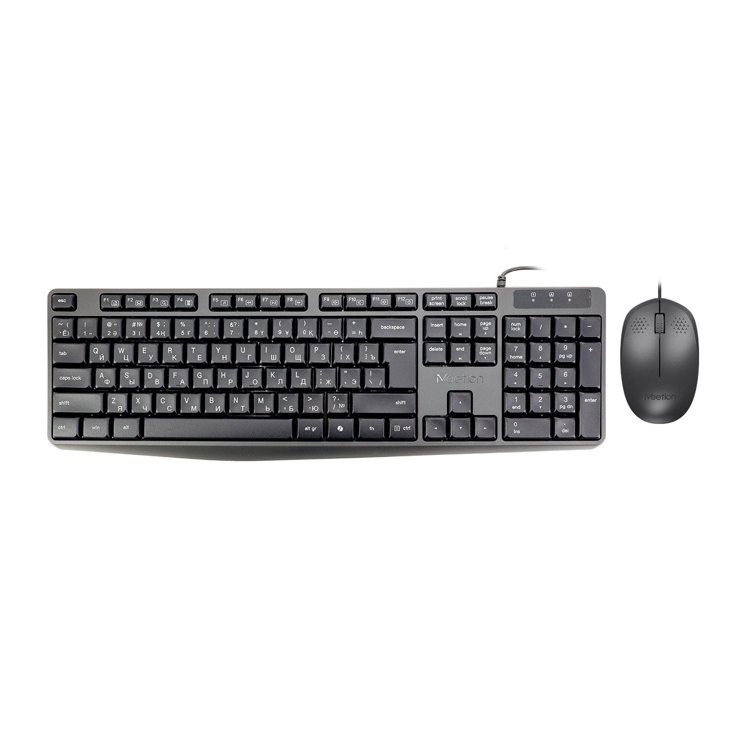 Клавиатура+мышь Meetion C235 Black, 104 keys, EN/RU/KZ, 1.5 m, 1200DPI, 1.5 m, USB