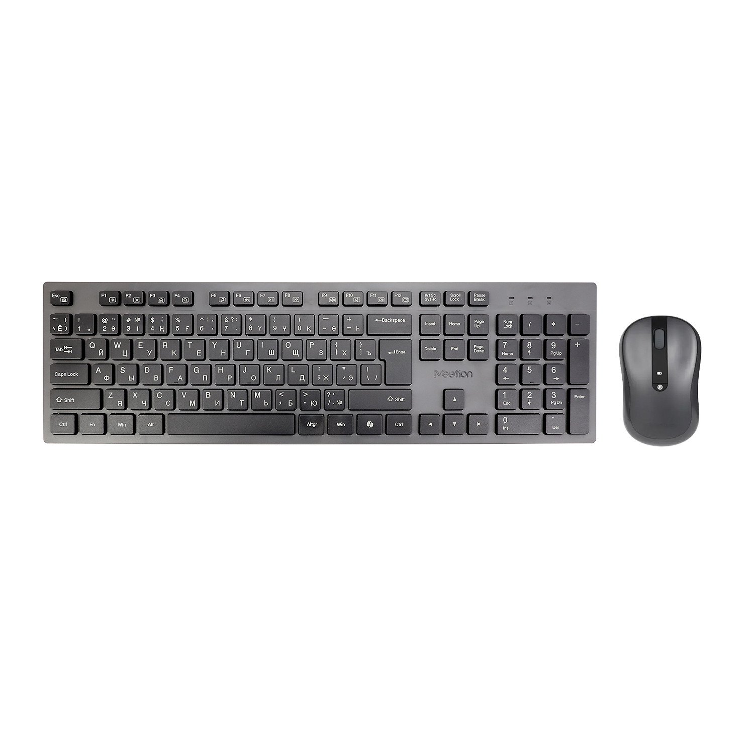 Клавиатура+мышь Meetion CW216 Black, Wireless, 105 keys, EN/RU/KZ, 2xAAA, 1xAA, 2.4 GHz USB