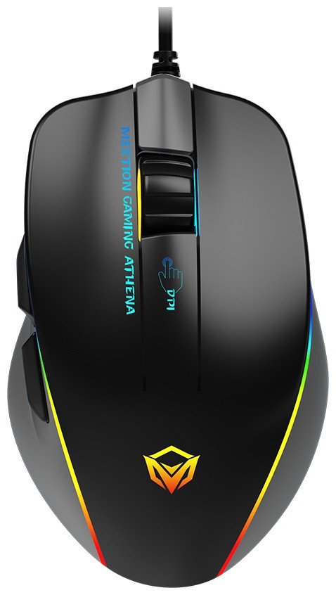Мышь Meetion GM23_2023 Black, Оптическая, 12800DPI, USB, 6 Button, Проводная