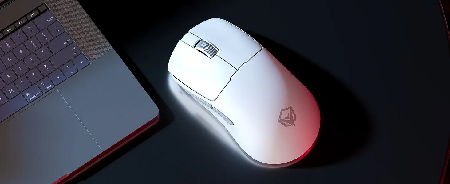 Мышь Meetion GW40 Pro White, Wireless, Оптическая, 7200DPI, 26000fps, 230mAh,6 Button,USB, 2.4GHz/BT — фото 6