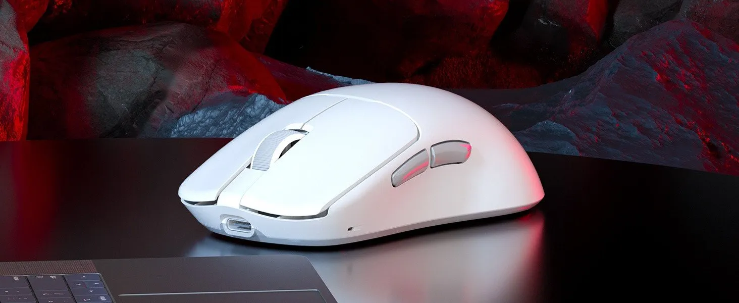 Мышь Meetion GW40 Pro White, Wireless, Оптическая, 7200DPI, 26000fps, 230mAh,6 Button,USB, 2.4GHz/BT — фото 7
