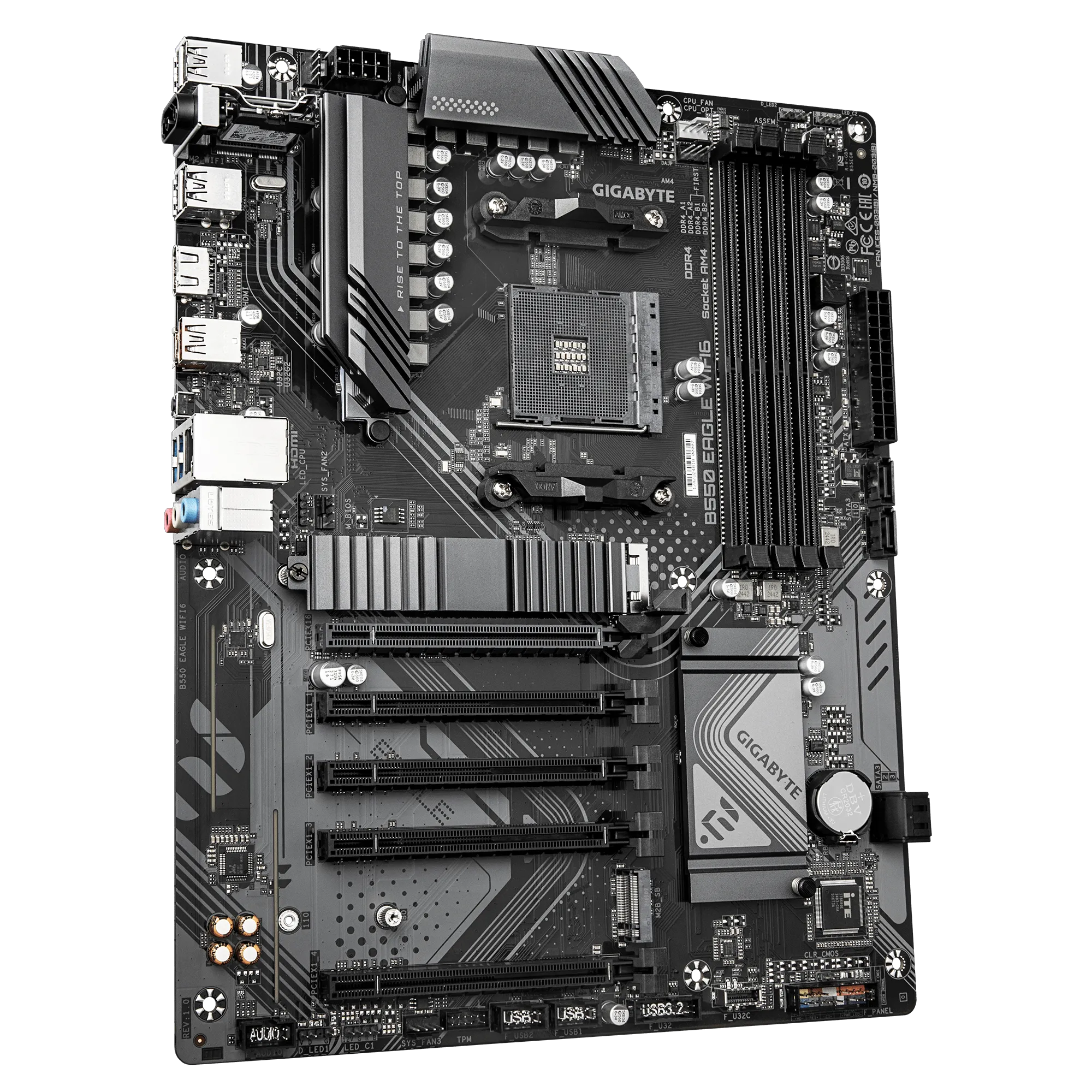 Материнская плата GIGABYTE B550 EAGLE WIFI6, AM4, B550, 4xDDR4, PCIe4.0, HDMI, 2xM.2, WiFi6, ATX — фото 2
