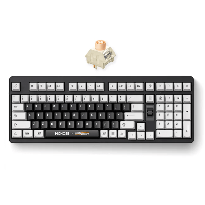 Клавиатура MCHOSE UT98-1, Black-White, Icy Creamsicle Switch, BT5.0/USB-C/2.4GHz, 10000mAh,