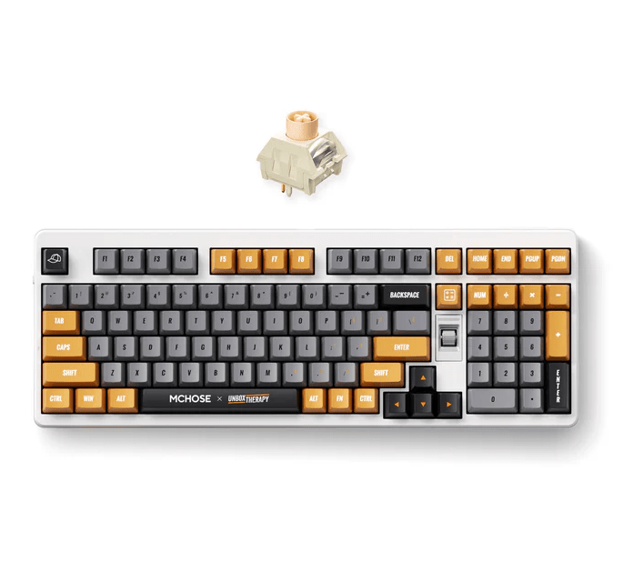 Клавиатура MCHOSE UT98-3, Brown-Grey, Icy Creamsicle Switch, BT5.0/USB-C/2.4GHz, 10000mAh,
