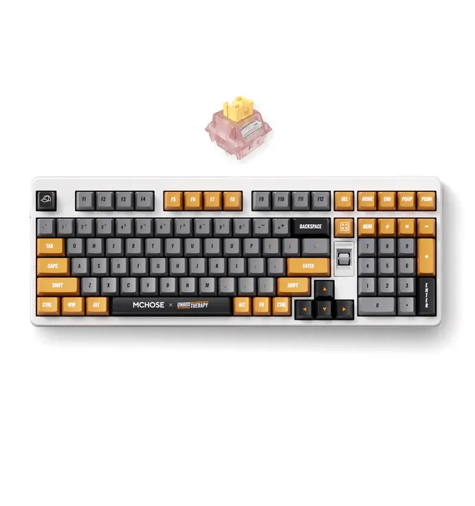 Клавиатура MCHOSE UT98-4, Brown-Grey, Silent Peach V3 Switch, BT5.0/USB-C/2.4GHz, 10000mAh,