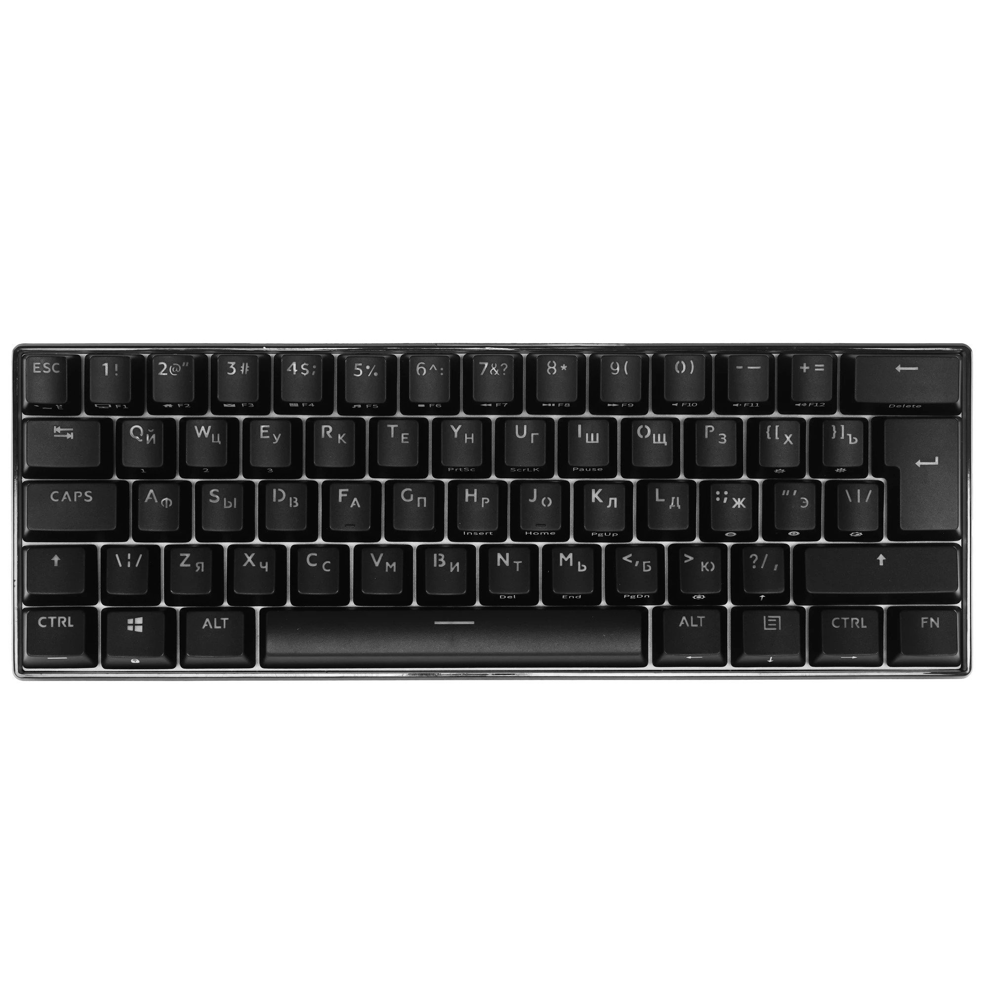 Клавиатура Royal Kludge RK61, mechanical, Red switch, 2,4/BT/cable, 61 keys EN/RU, Black