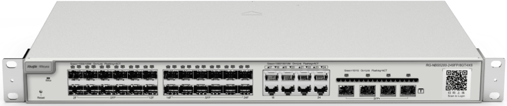 Коммутатор управляемый L3 Reyee RG-NBS5200-24SFP/8GT4XS, 8Gb x LAN, 24 SFP, 4 SFP+ Uplink