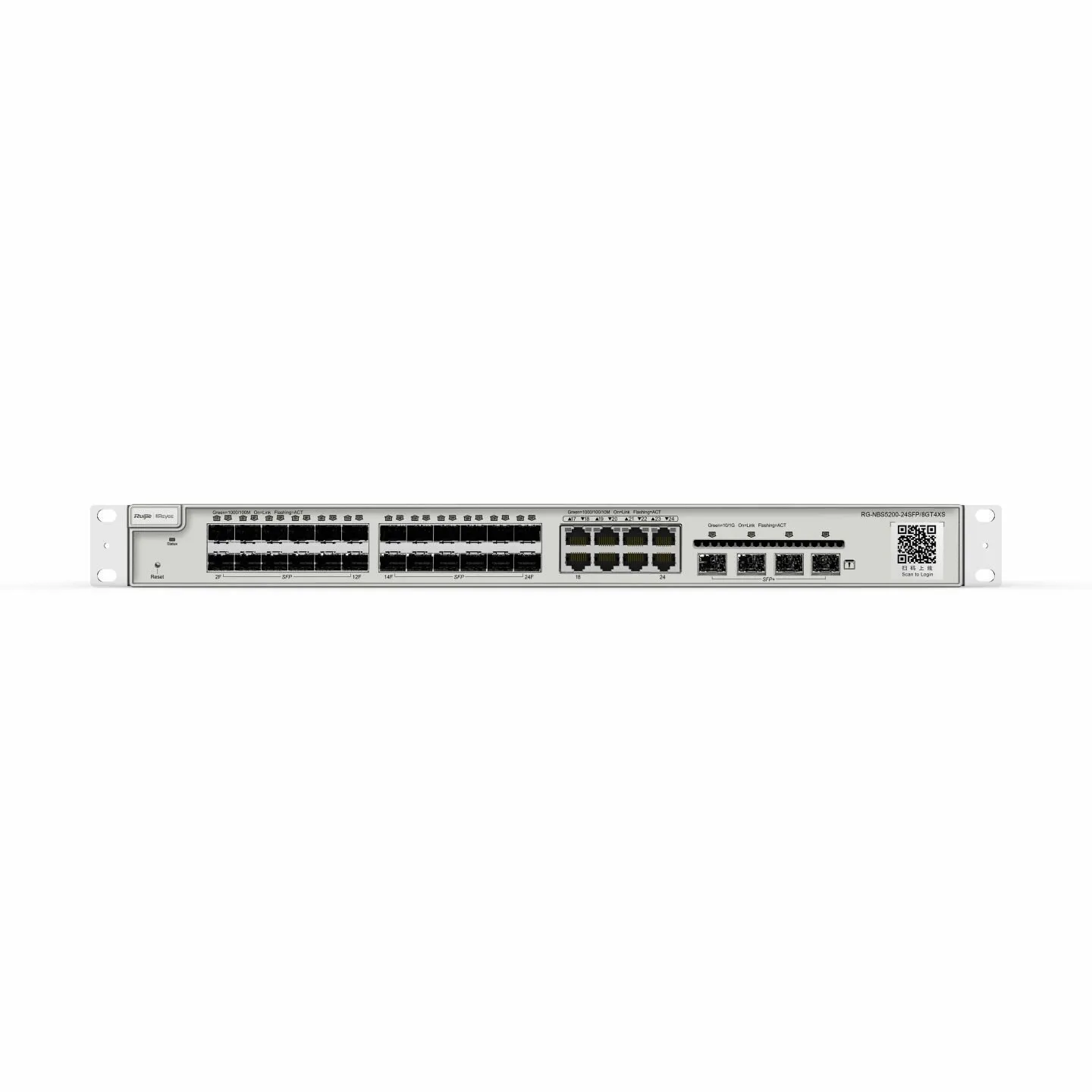 Коммутатор управляемый L3 Reyee RG-NBS5200-24SFP/8GT4XS, 8Gb x LAN, 24 SFP, 4 SFP+ Uplink — фото 2